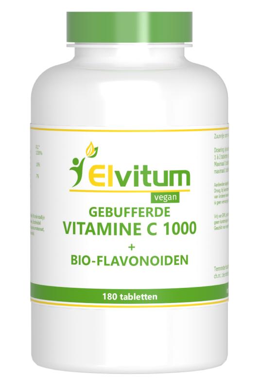 Elvitum Gebufferde vitamine C 1000mg 180 Tabletten