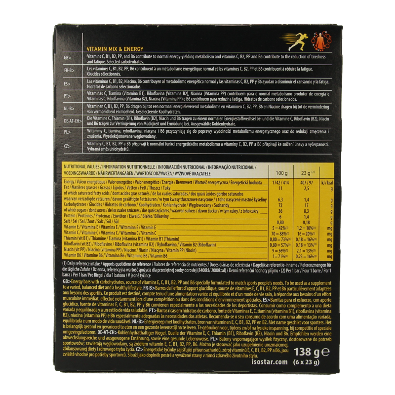 Isostar Reep pulse chocolade 6 pack 138 Gram