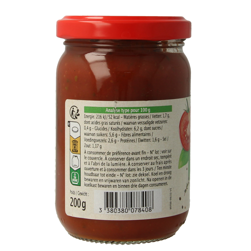 Primeal Pastasaus tomaten basilicum bio 200 Gram