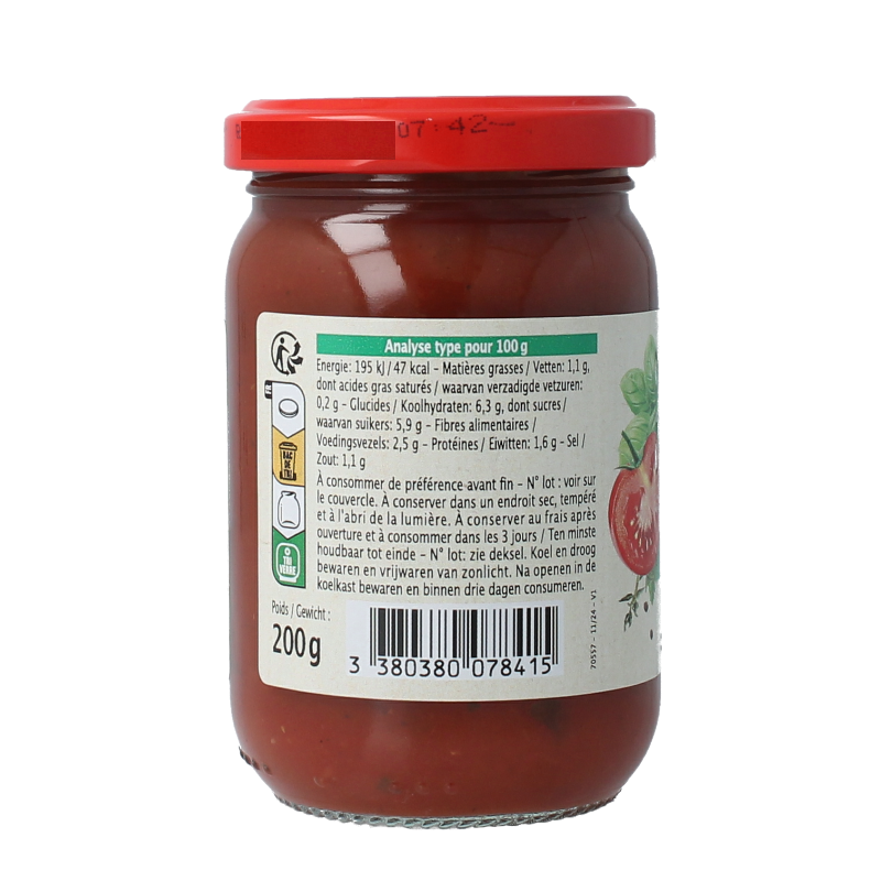 Primeal Tomatensaus Provencaalse stijl bio 200 Gram