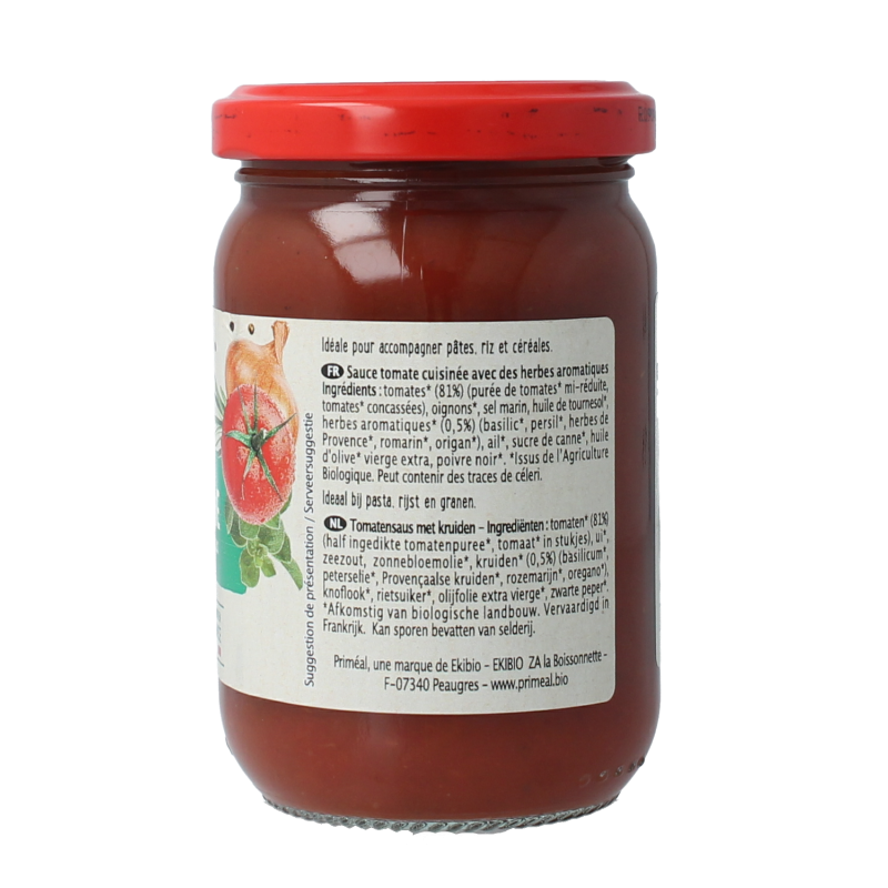 Primeal Tomatensaus Provencaalse stijl bio 200 Gram