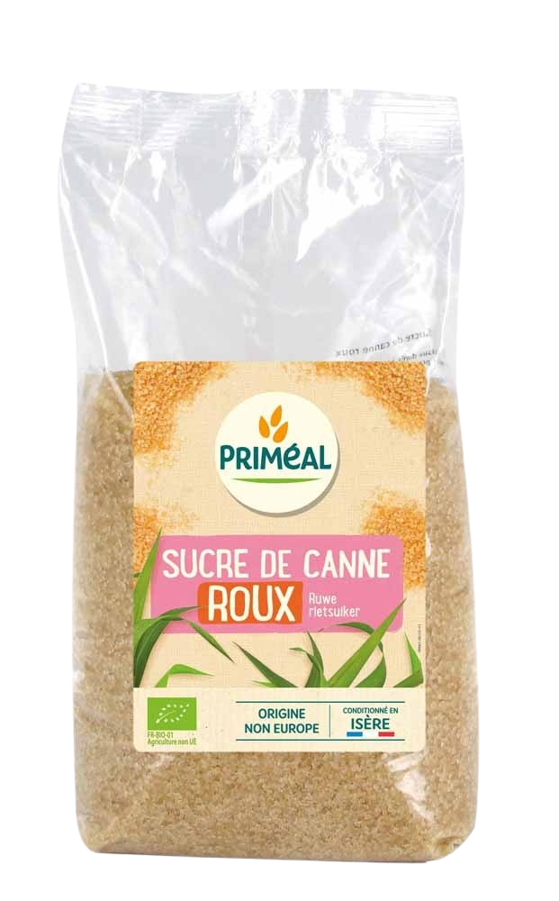 Primeal Bruine ruwe rietsuiker bio 1 Kilogram