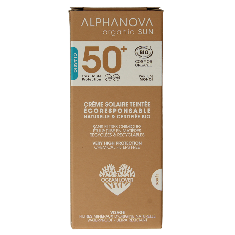 Alphanova Sun Sun bio tinted sunscreen cream golden SPF50+ 50 Gram