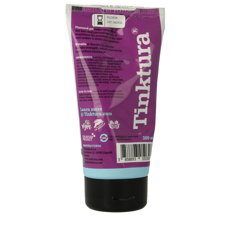 Tinktura Wow curls & waves conditioner keratine flaxseed 200 Milliliter