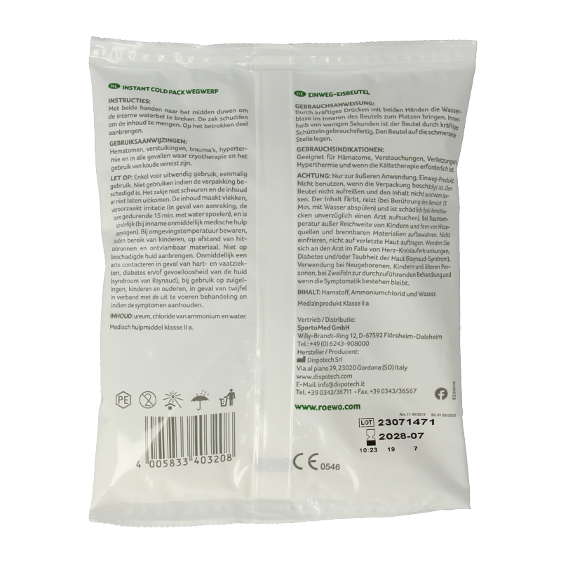 Rowo Instant coldpack 14 x 17cm 1 Stuks