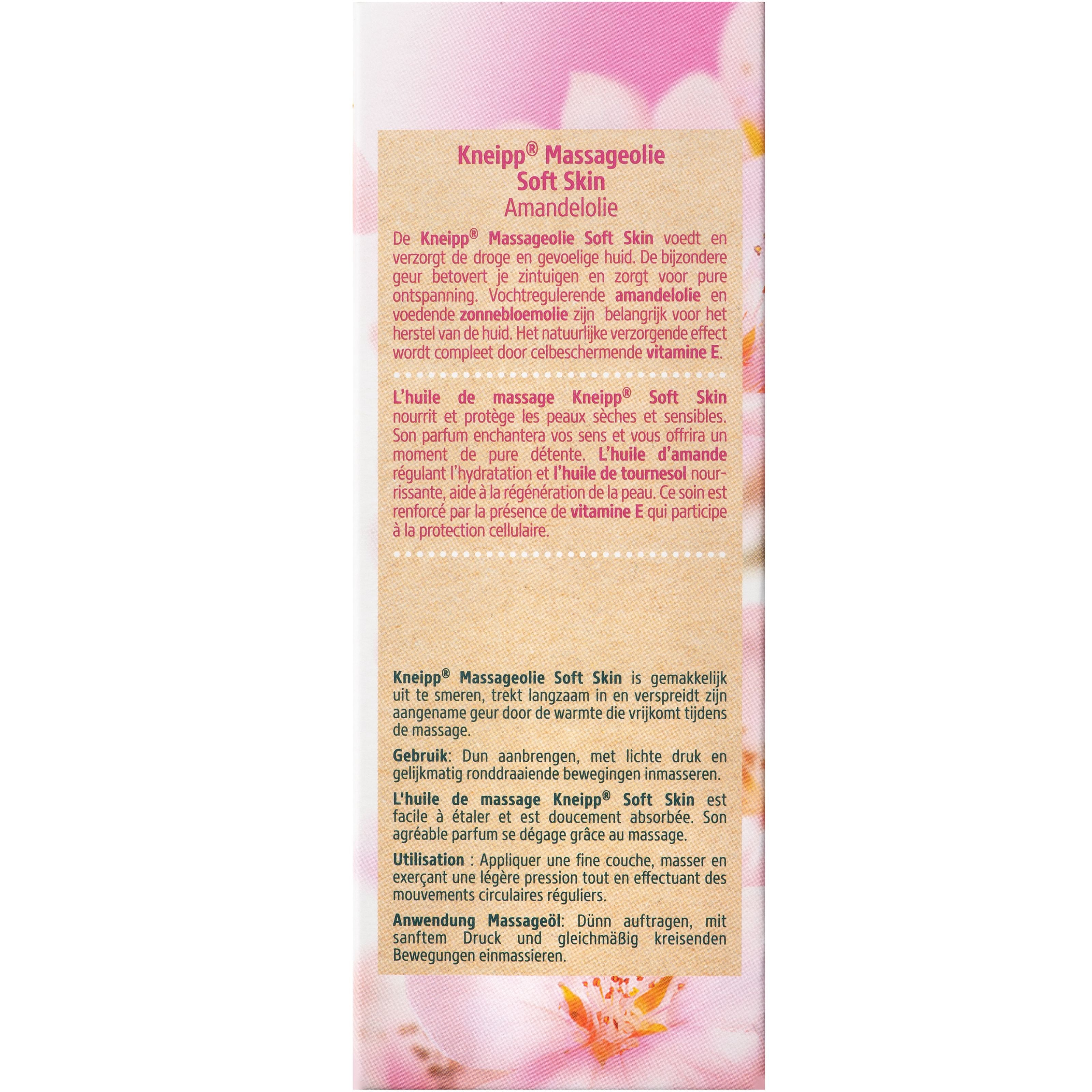 Kneipp Soft skin massageolie amandelolie 100 Milliliter