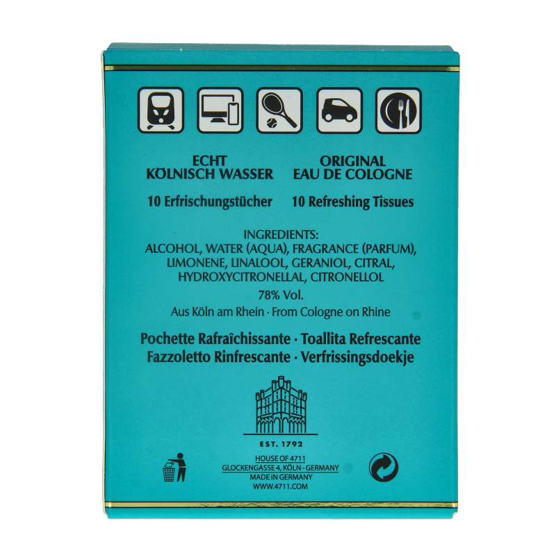 4711 Colognettes refresh tissues 10 Stuks
