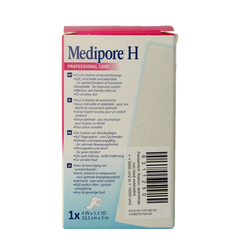 3M Medipore hechtpleister 10cm x 5m 1 Stuks