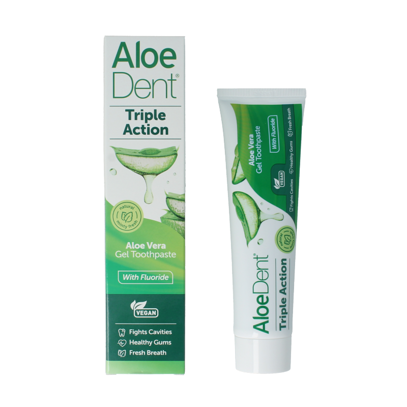 Aloe Dent Tandpasta aloe vera triple action with fluor 100 Milliliter