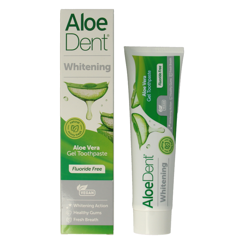 Aloe Dent Tandpasta aloe vera whitening fluor free 100 Milliliter