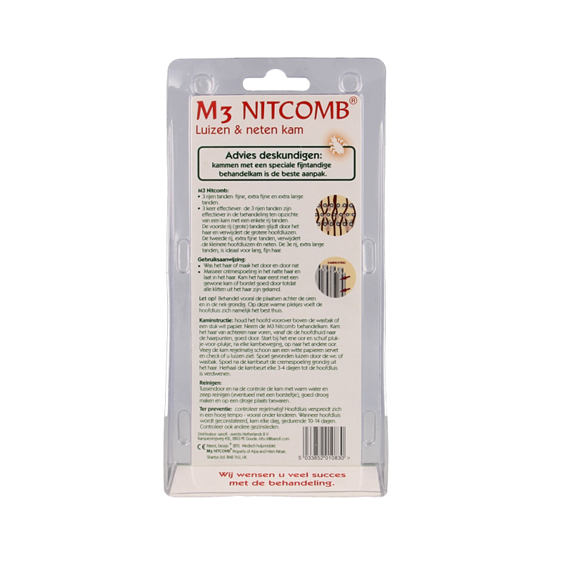 Nitcomb Nitcomb M3 anti luiskam lang en dun haar 1 Stuks