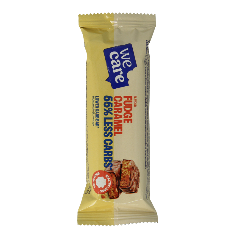 WeCare Lower kcal/carb bar fudge caramel 60 Gram