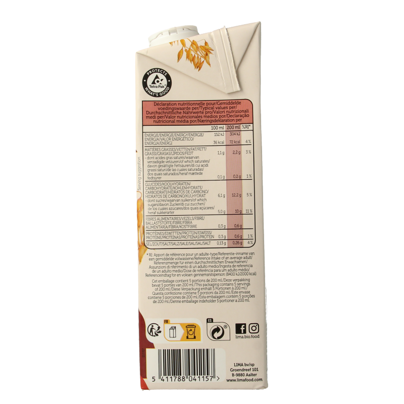 Lima Oat drink natural bio 1 Liter