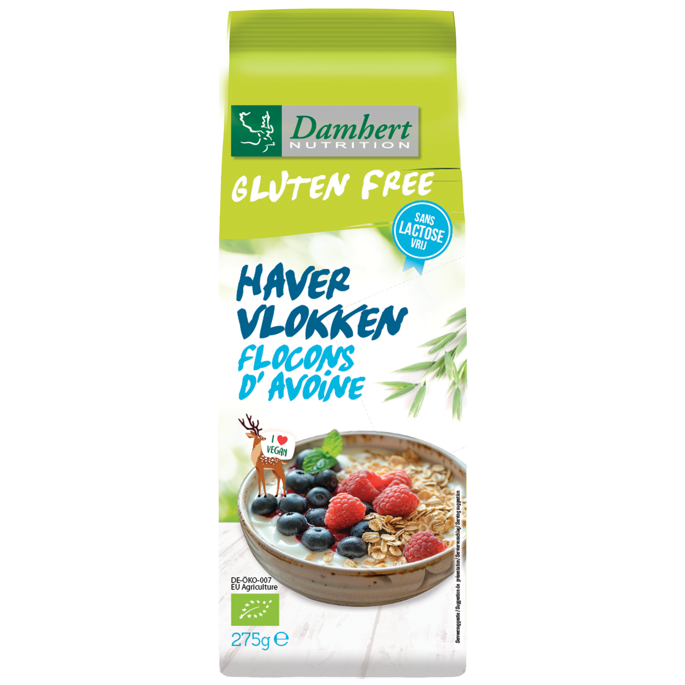 Damhert Havervlokken glutenvrij bio 275 Gram