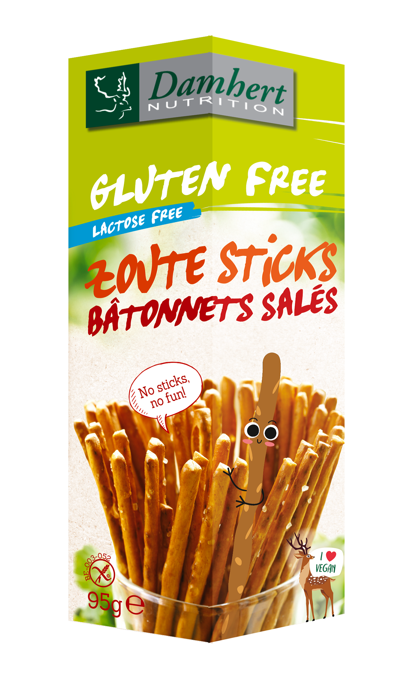 Damhert Zoute sticks glutenvrij 95 Gram