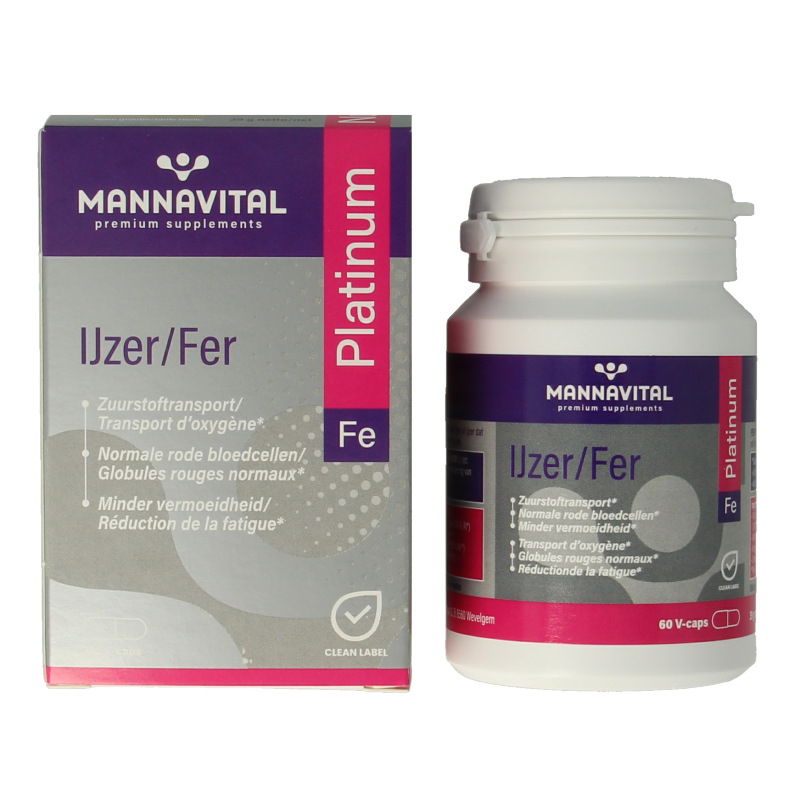 Mannavital IJzer platinum 60 Vegetarische capsules