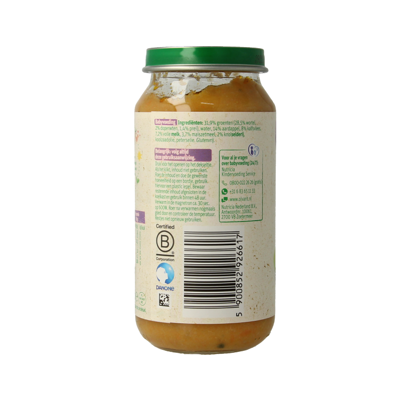 Olvarit Wortel kalfsvlees aardappel 15M07 250 Gram