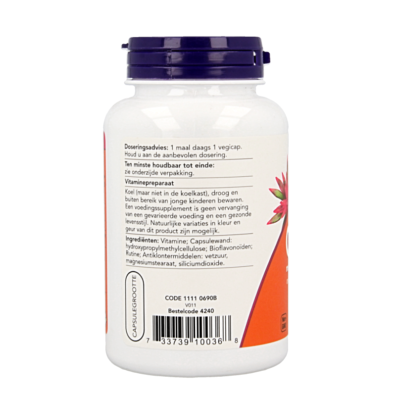 NOW Vitamine C 1000mg bioflavonoiden 100 Vegetarische capsules