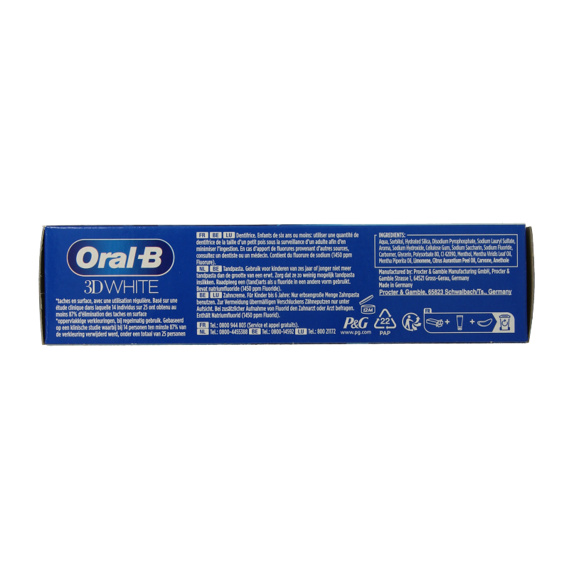 Oral B Tandpasta 3D white arctic fresh 75 Milliliter