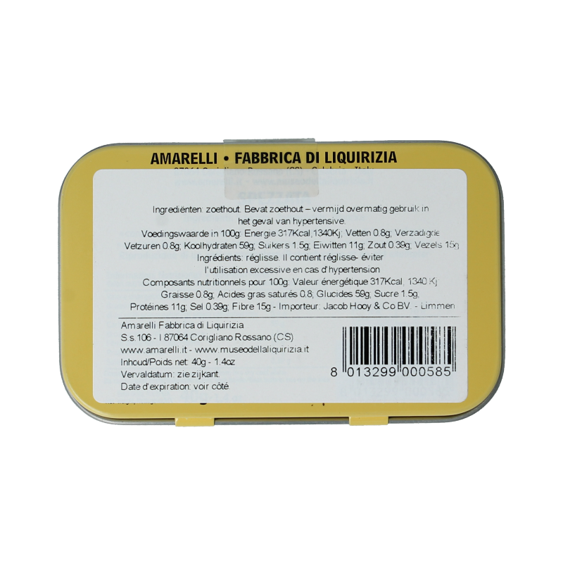 Amarelli Laurierdrop blikje brokken puur 40 Gram