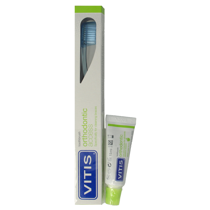 Vitis Orthodontic access borstel met sample tandpasta 1 Set