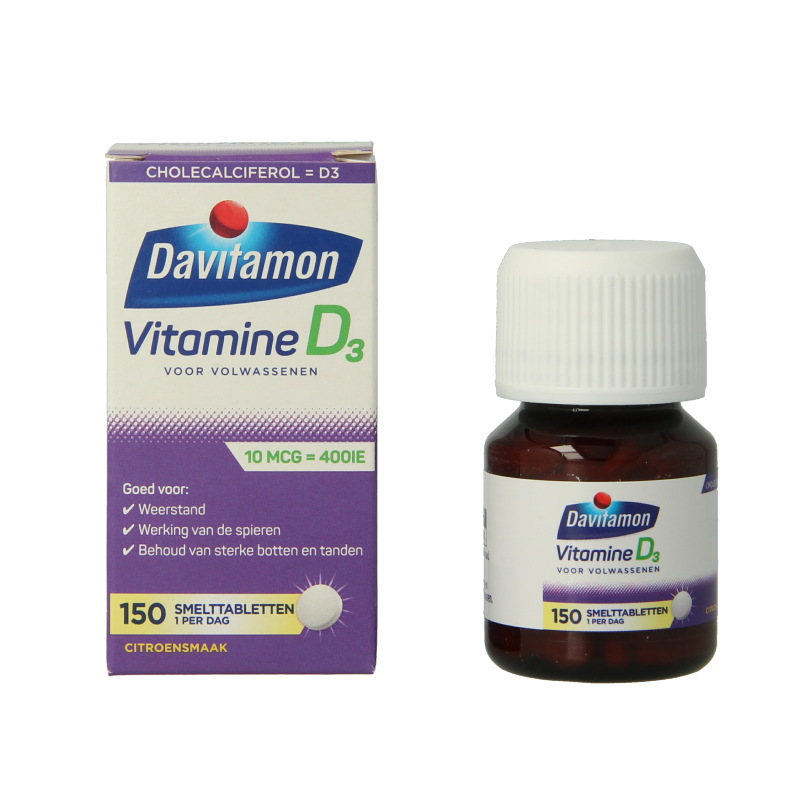 Davitamon Vitamine D volwassenen smelttablet 150 Tabletten