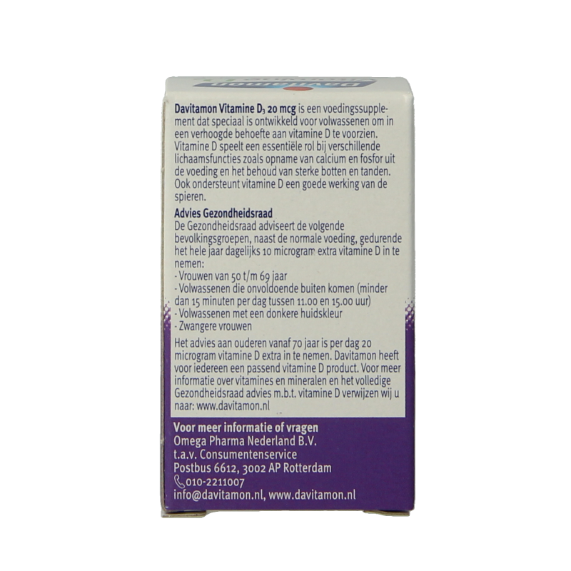 Davitamon Vitamine D3 forte smelttablet 75 Tabletten