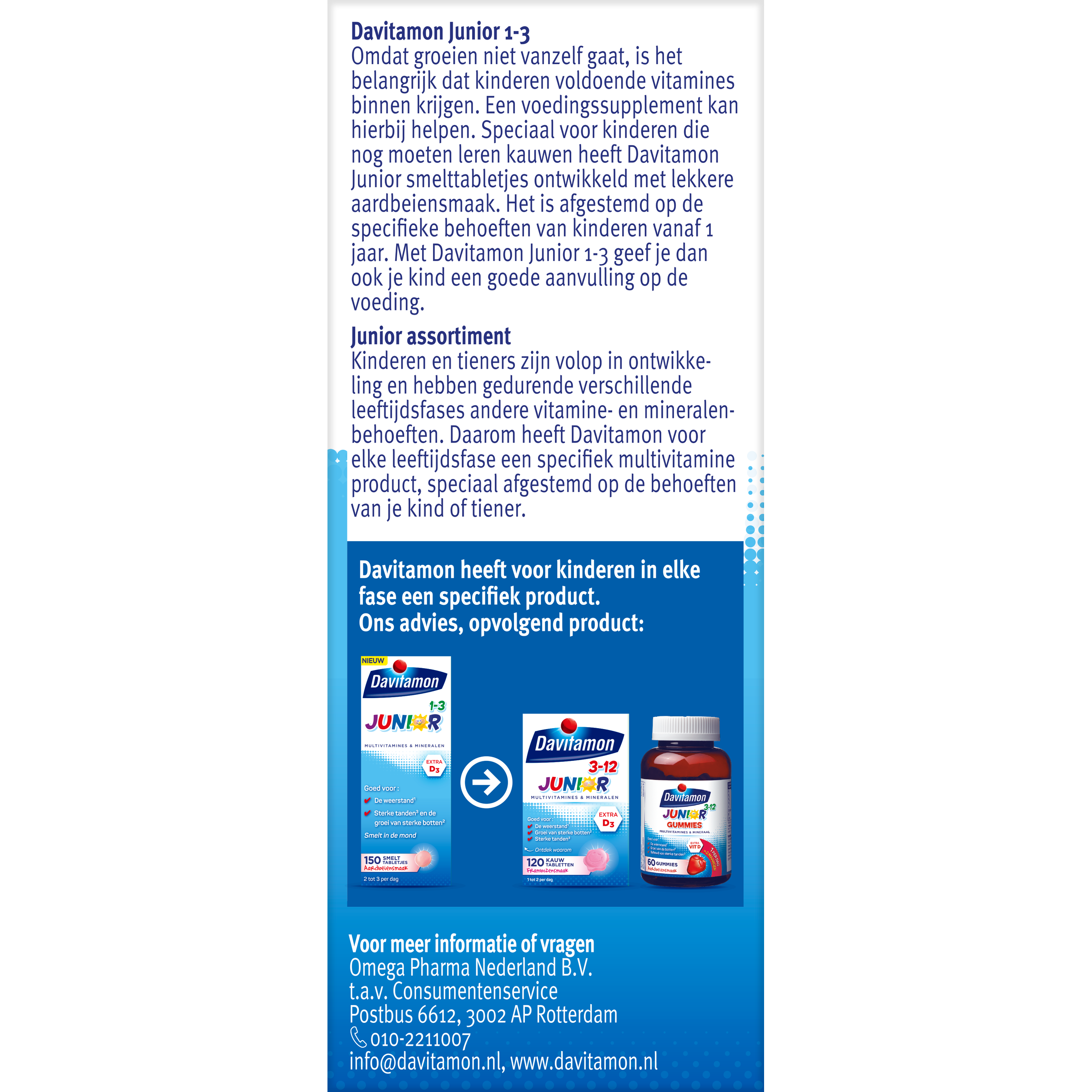 Davitamon Junior 1-3 smelttablet aardbei 150 Tabletten