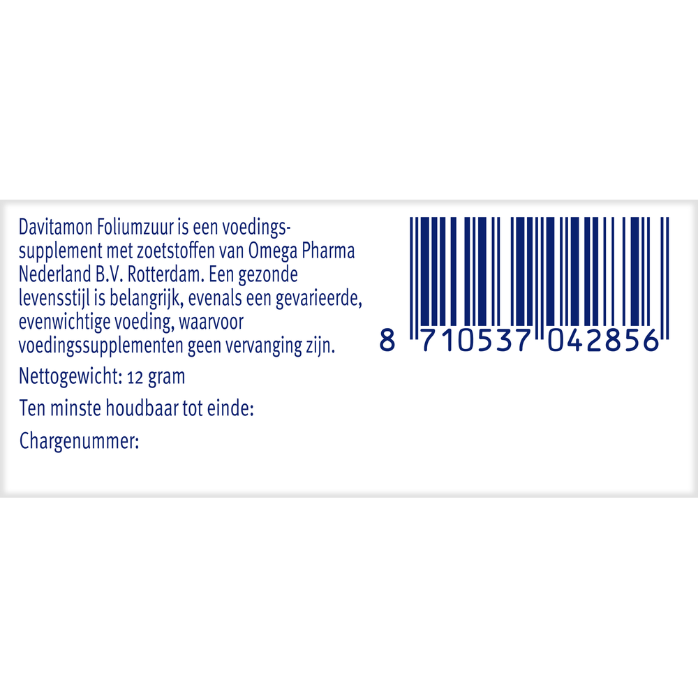Davitamon Foliumzuur vitamine D 84 Tabletten
