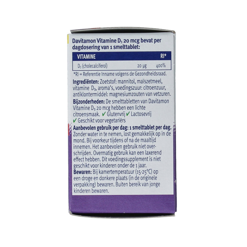 Davitamon Vitamine D 20mg 75 Smelttabletten