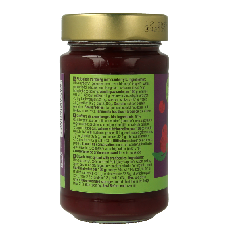 Your Organic Nature Fruit beleg cranberry bio 250 Gram