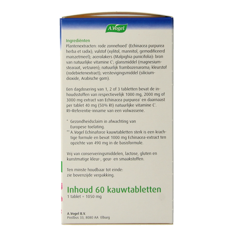 A Vogel Echinaforce kauwtablet sterk + vitamine C 60 Kauwtabletten