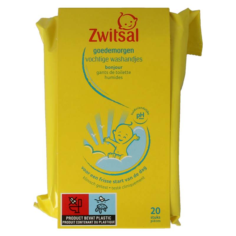 Zwitsal Goedemorgen vochtige washandjes 20 Stuks