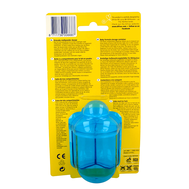 Difrax Drievaksdoosje assorti 1 Stuks