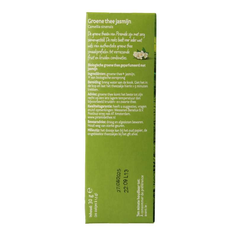 Piramide Groene thee & jasmijn eko bio 20 Zakjes
