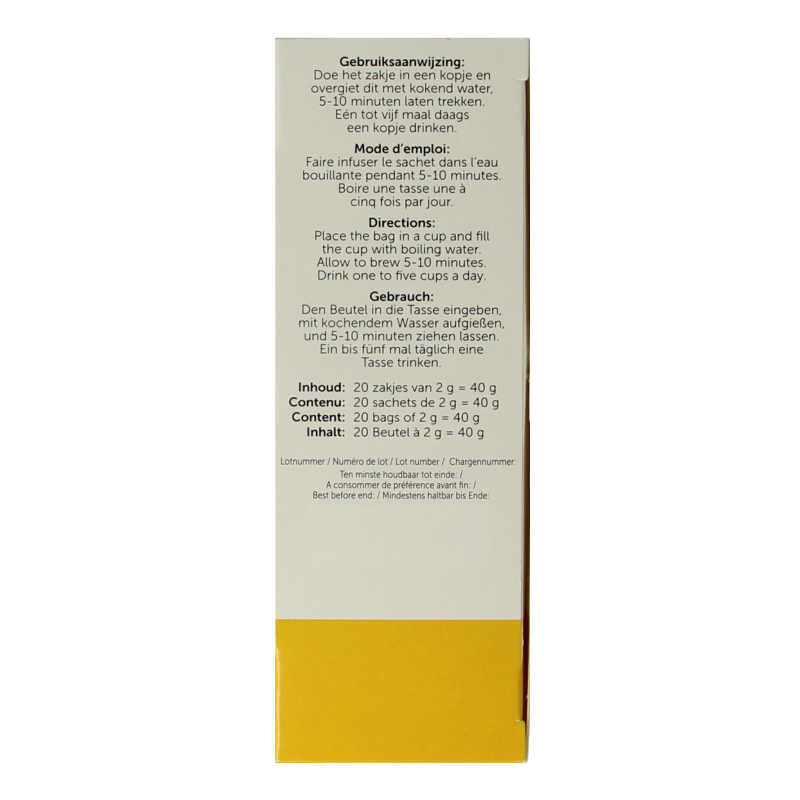 Jacob Hooy Guldenroede thee 20 Zakjes