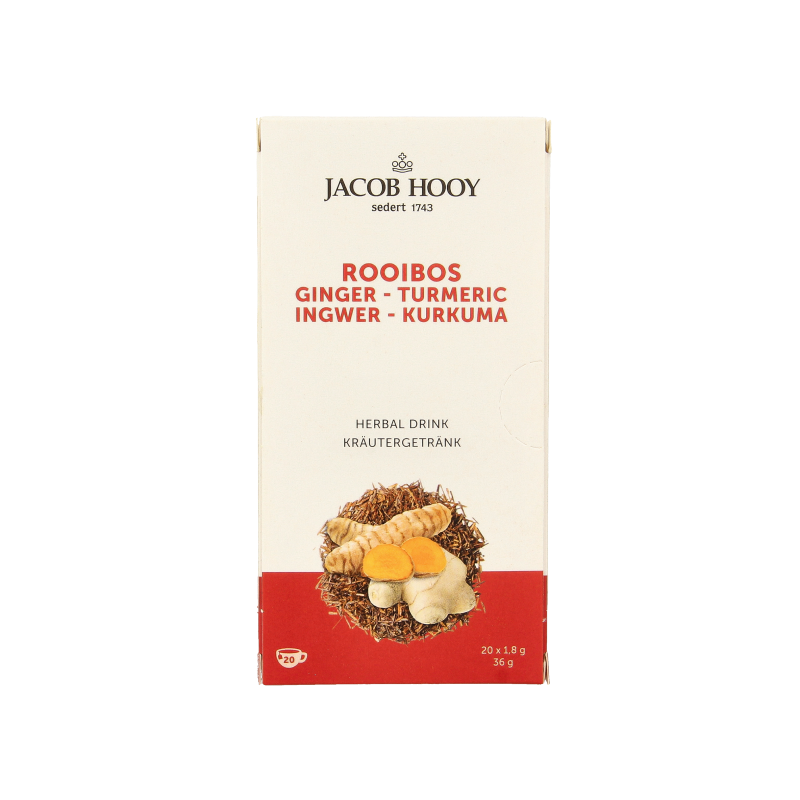 Jacob Hooy Rooibos gember curcuma thee 20 Zakjes