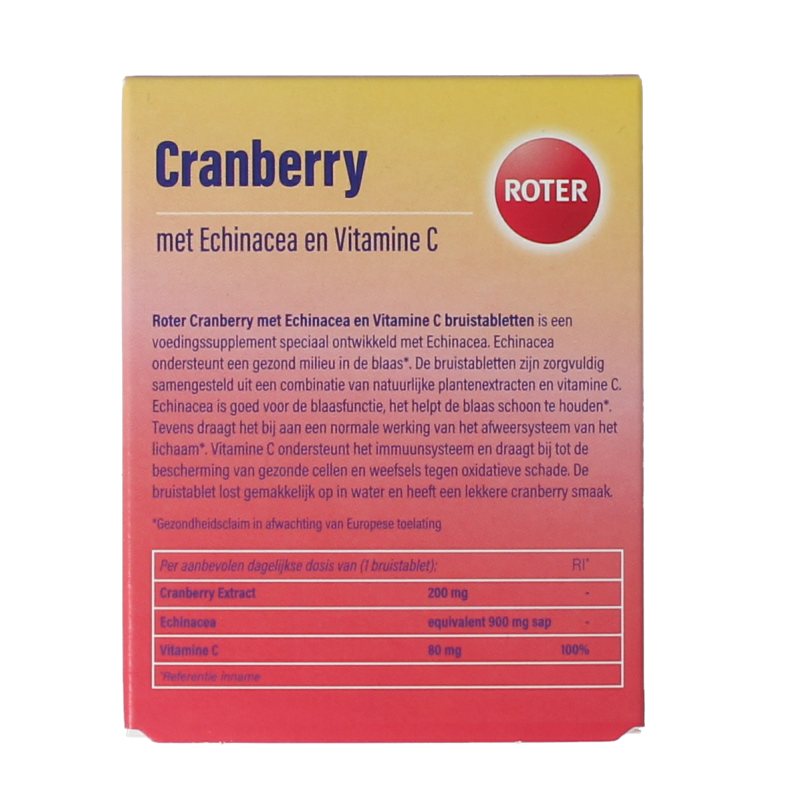 Roter Cranberry vitamine C & echinacea duopack 20 Bruistabletten