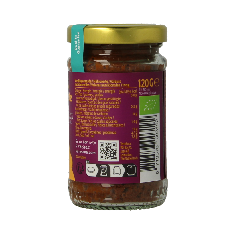 TerraSana Thaise gele curry pasta bio 120 Gram