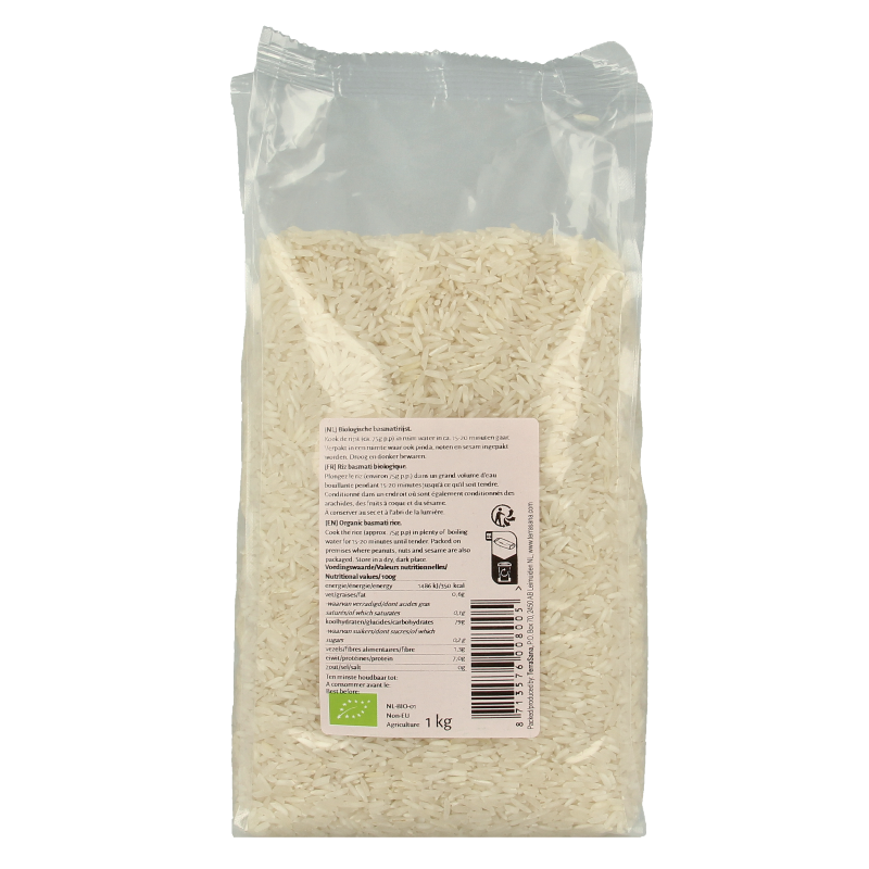 TerraSana Basmati rijst wit bio 1 Kilogram