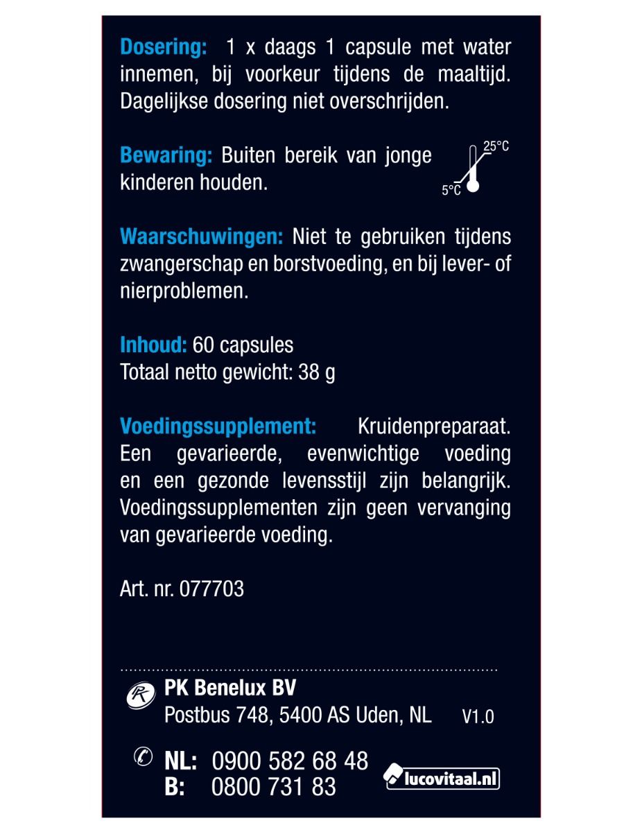 Lucovitaal L-Dopa mucana pruriens 60 Capsules