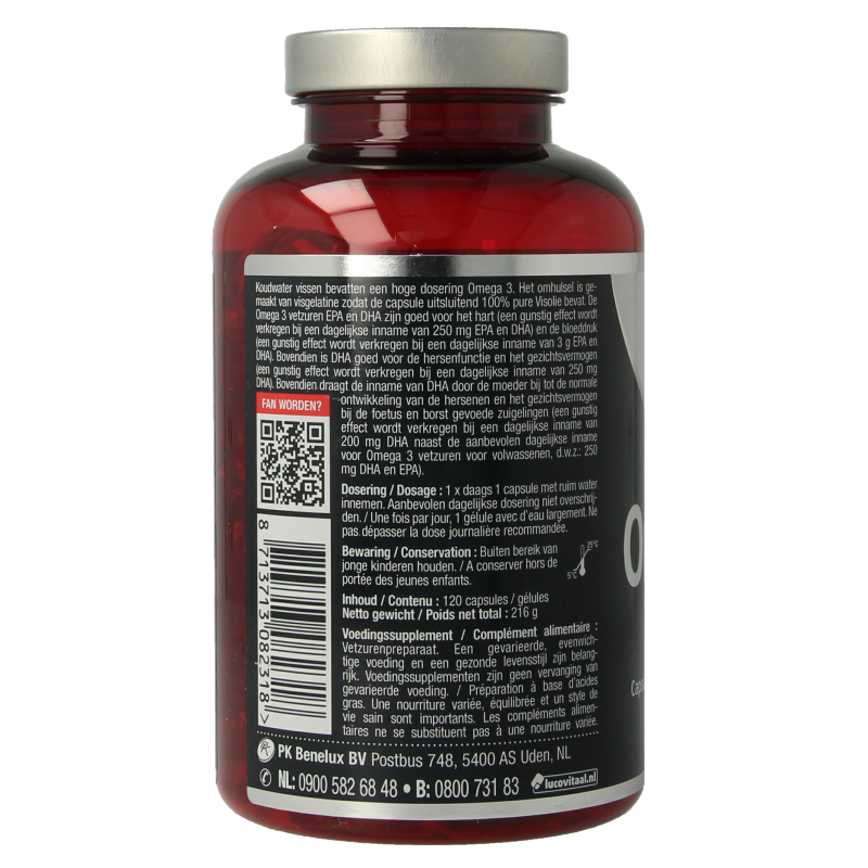 Lucovitaal Omega 3 visolie puur koudwater 120 Capsules