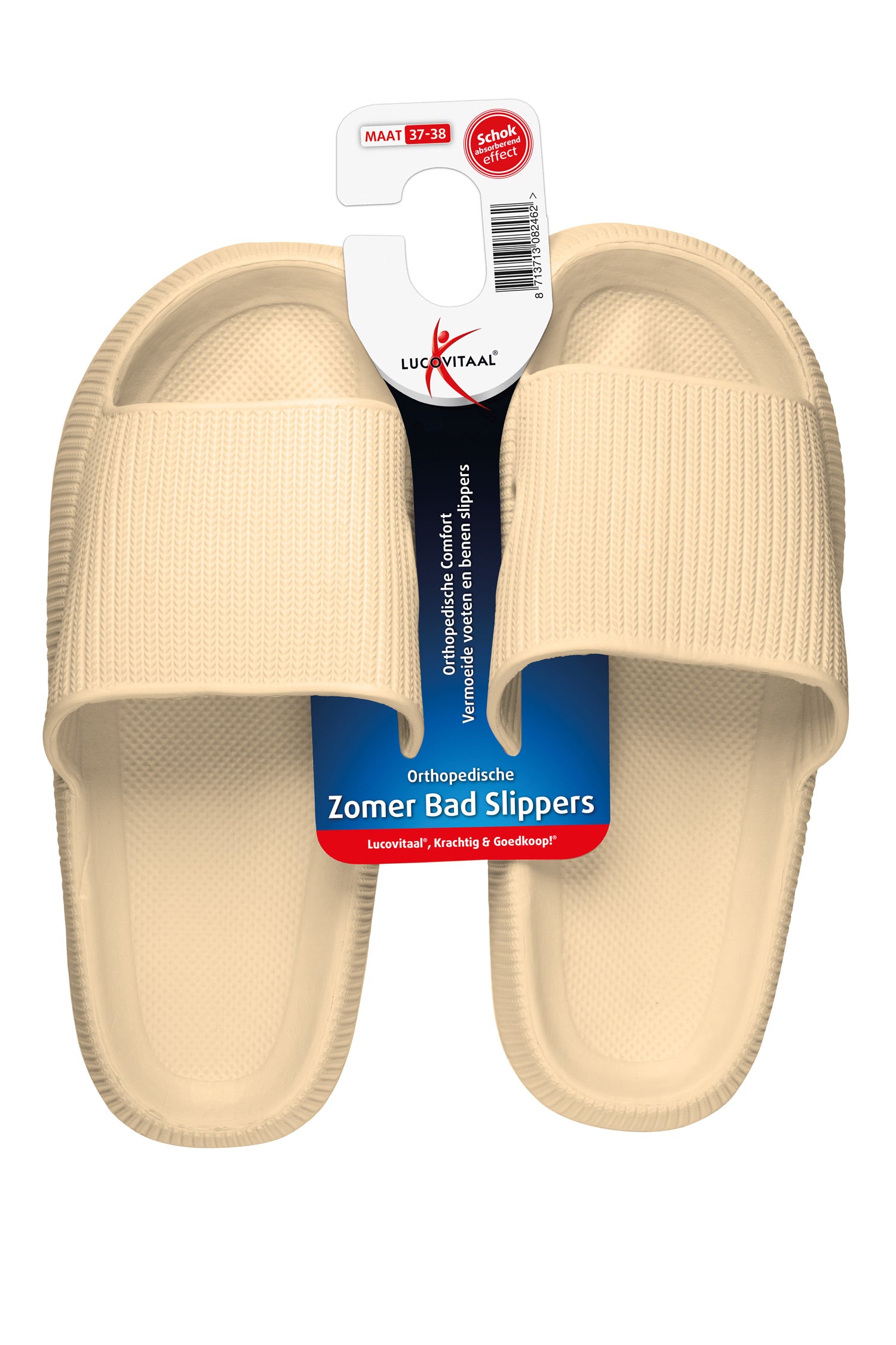 Lucovitaal Orthopedische badslipper 37-38 beige 1 Paar