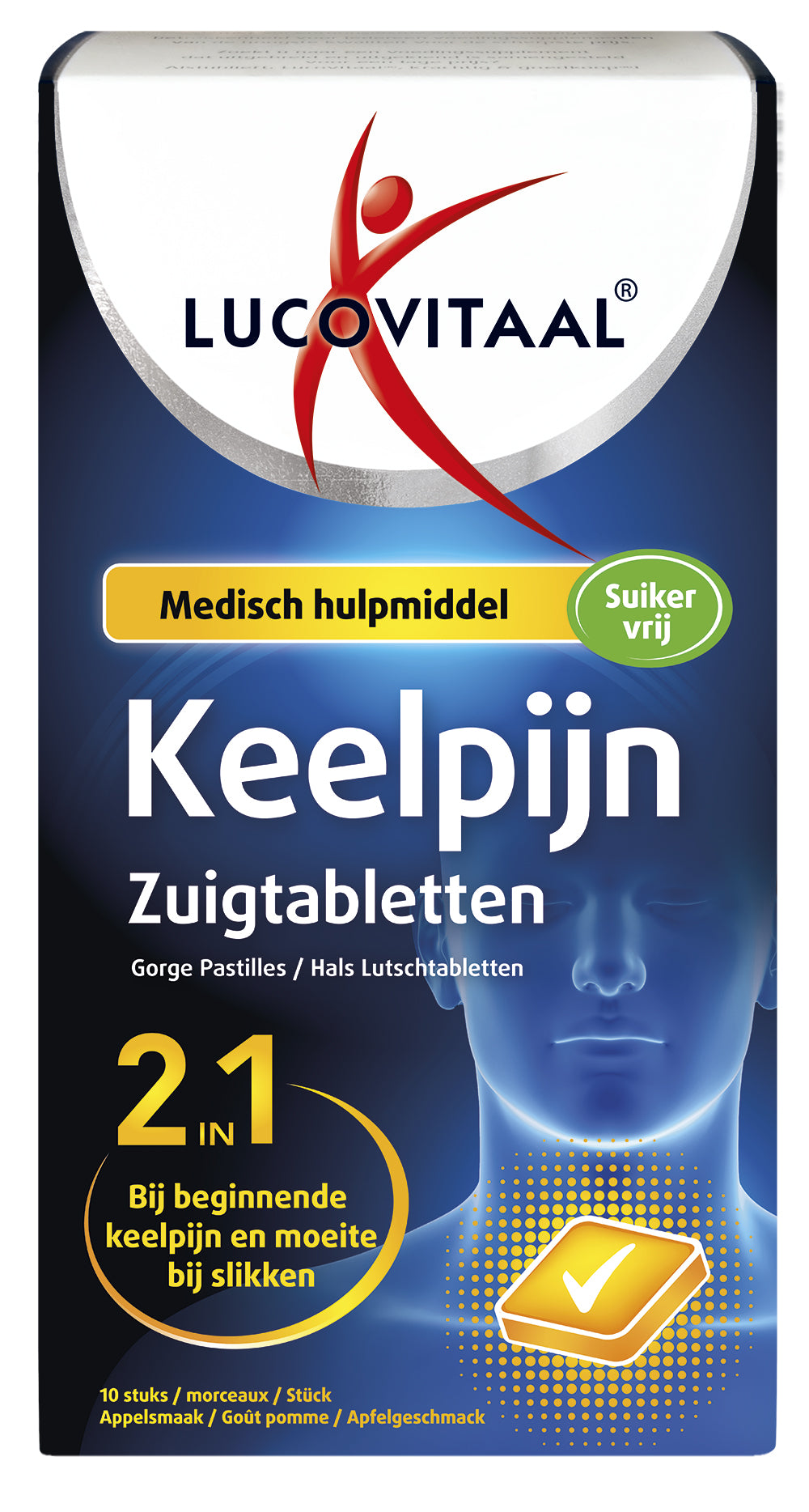 Lucovitaal Keelpijn 2 in 1 10 Zuigtabletten
