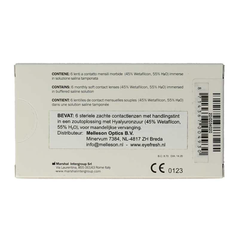 Eyefresh Maandlenzen -6.00 6 Stuks