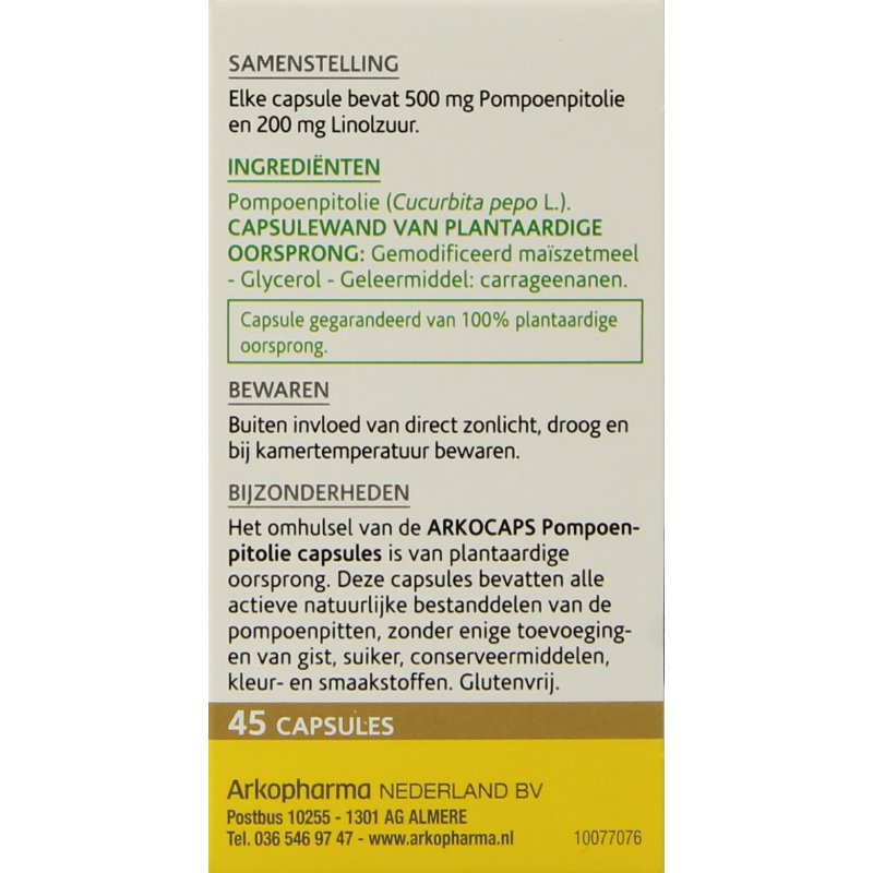 Arkocaps Pompoenpitolie 45 Capsules