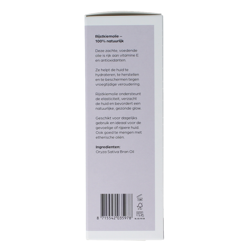 Volatile Rijstkiem basisolie glazen fles 100 Milliliter