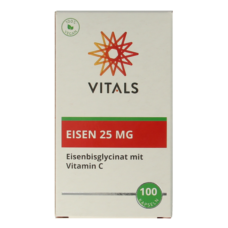 Vitals IJzer 25mg met vitamine C 100 Capsules