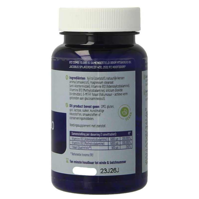Vitakruid B12 Combi 10.000 met Actief Folaat 60 Smelttabletten