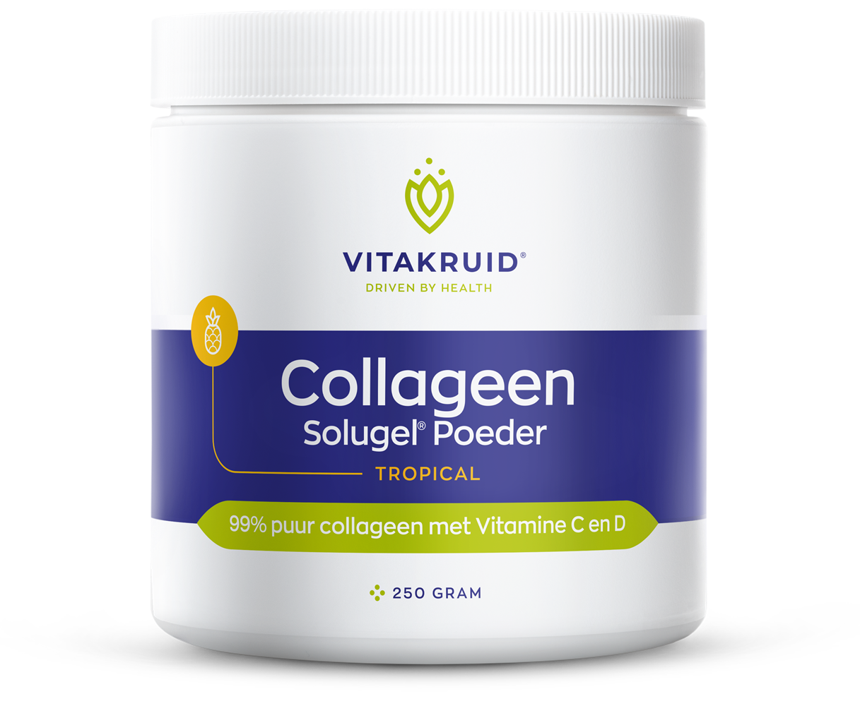 Vitakruid Collageen Solugel poeder met vitamine C & D Tropic 250 Gram